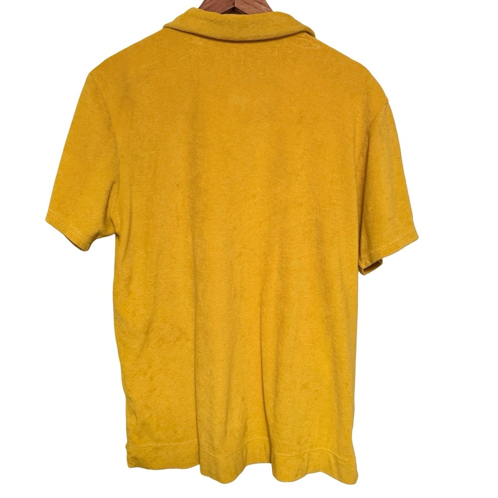 Birdwell Terry Cloth Polo Shirt XL Yellow Cotton Blend Surf Retro MA6007 70s